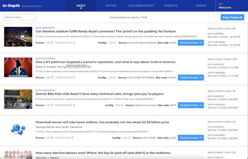 In-Depth Editor